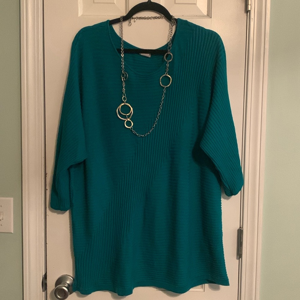 Beautiful Teal Chico’s Tunic Sweater!